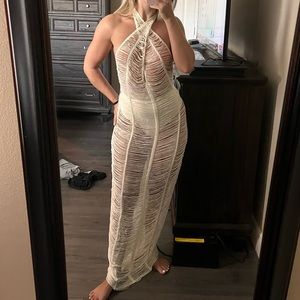 White distressed dress